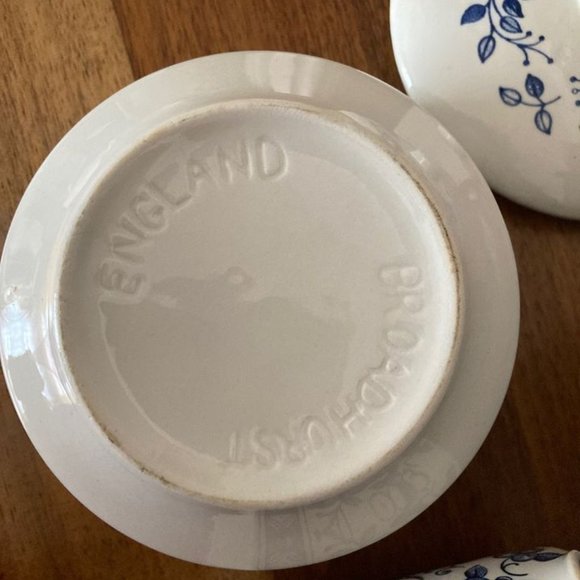 Vintage Broadhurst England Blue and White Sugar bowl and Creamer - Picture 3 of 4